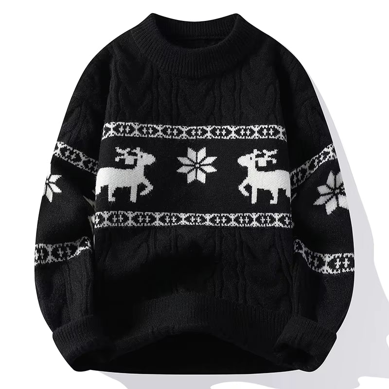 2024 Winter Sweater New High End Luxury Cashmere Sweater Men Thick Warm Mens Sweaters with Deer Korean Harajuku Christmas Jumper