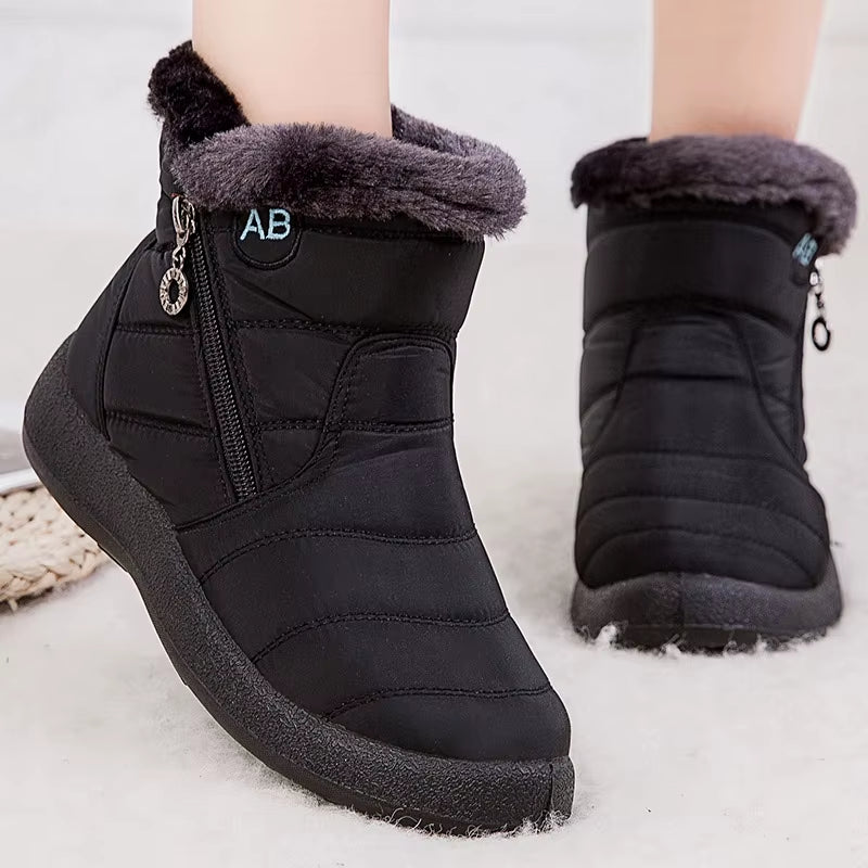 Women'S Boots Women'S Ankle Boots with Fur Winter Shoes Women Low Heels Winter Boots Snow Waterproof Botas Mujer Winter Footwear