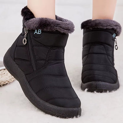 Women'S Boots Women'S Ankle Boots with Fur Winter Shoes Women Low Heels Winter Boots Snow Waterproof Botas Mujer Winter Footwear