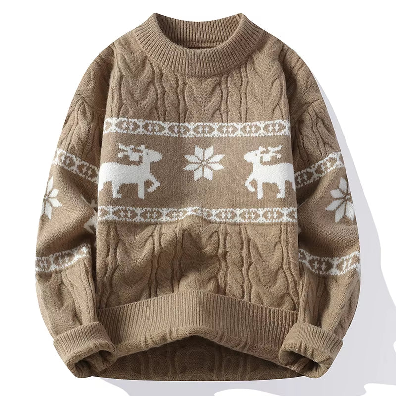 2024 Winter Sweater New High End Luxury Cashmere Sweater Men Thick Warm Mens Sweaters with Deer Korean Harajuku Christmas Jumper