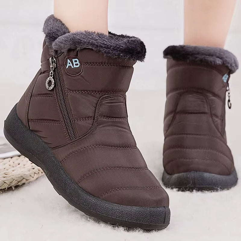 Women'S Boots Women'S Ankle Boots with Fur Winter Shoes Women Low Heels Winter Boots Snow Waterproof Botas Mujer Winter Footwear