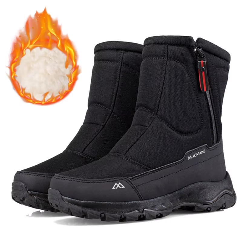 Men'S Winter Waterproof Insulated Shell Warm Inner Comfortable Outdoor Snow Boots