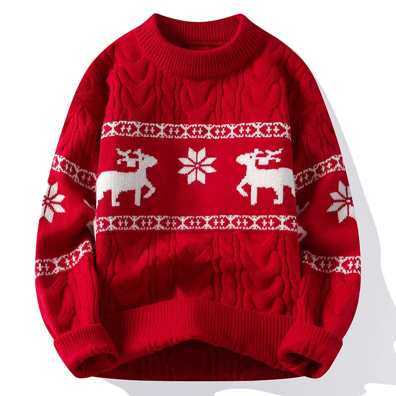2024 Winter Sweater New High End Luxury Cashmere Sweater Men Thick Warm Mens Sweaters with Deer Korean Harajuku Christmas Jumper