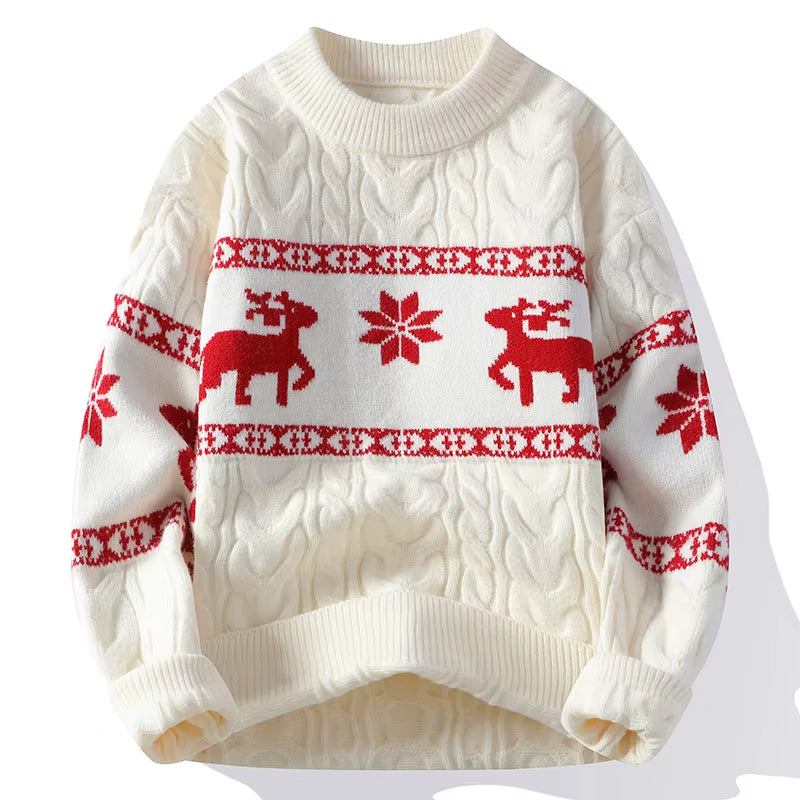 2024 Winter Sweater New High End Luxury Cashmere Sweater Men Thick Warm Mens Sweaters with Deer Korean Harajuku Christmas Jumper